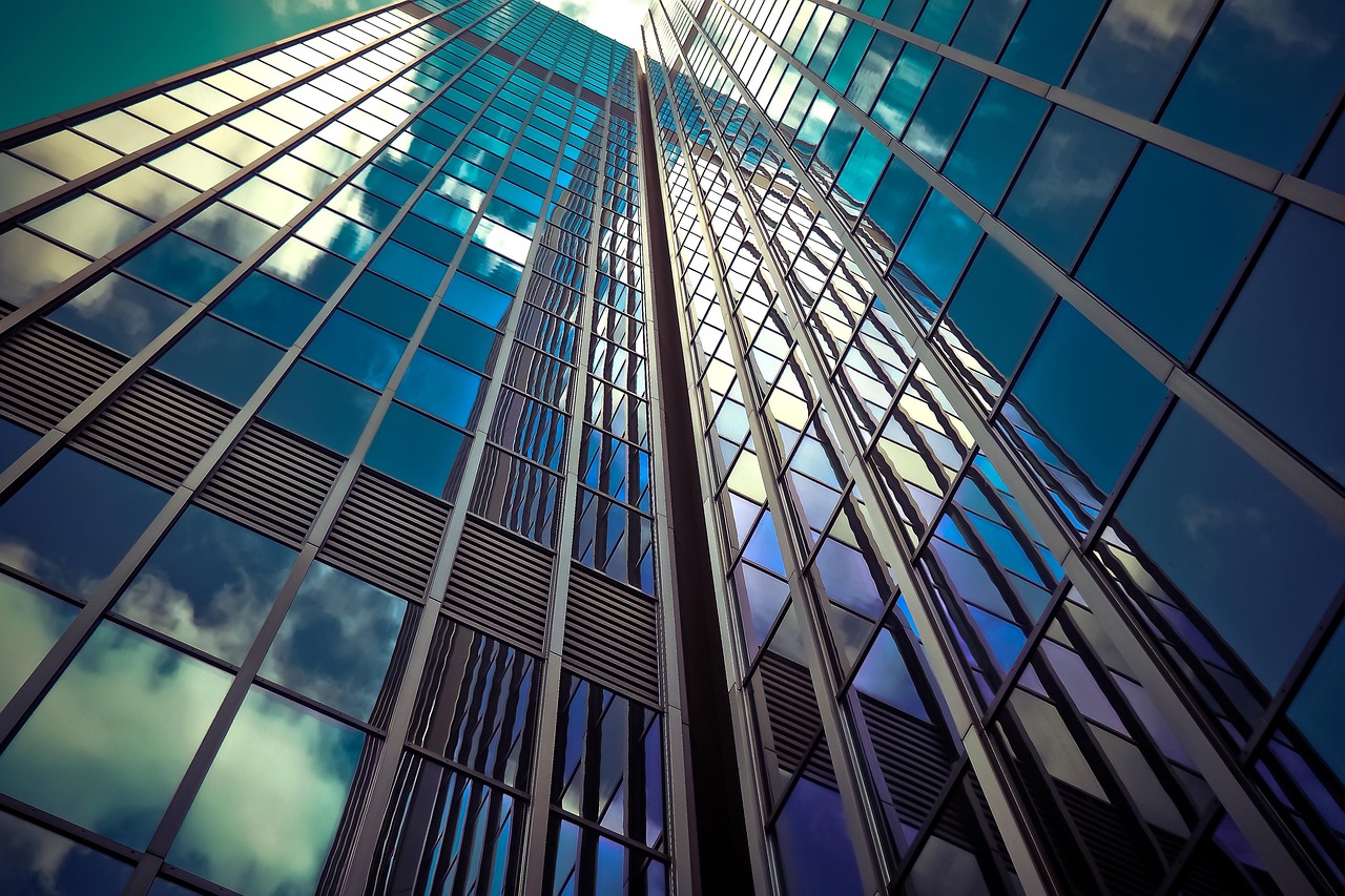 Modern commercial office building representing a business seeking excess liability protection