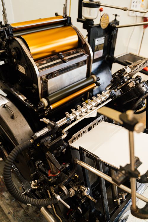 Print shop bindery and bookbinding operation